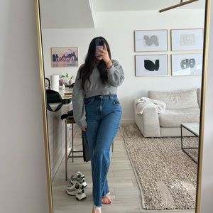 Zara Blue Straight Leg Jeans Size 8